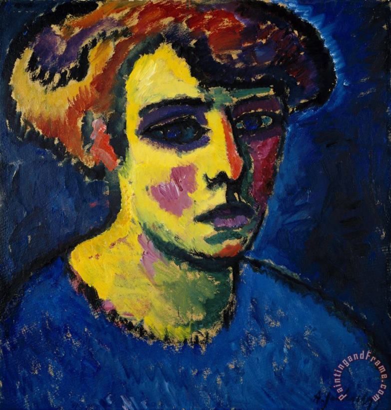 Alexei Jawlensky Frauenkopf [head of a Woman] Art Painting